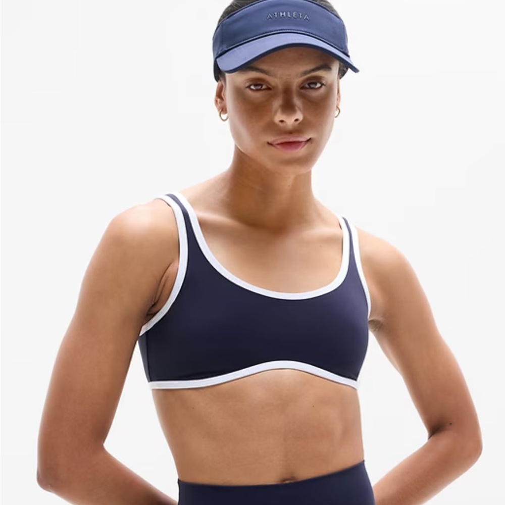 Athleta Navy and White Sports Bra
